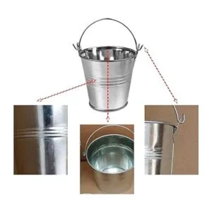 Paquete de 12 mini cubos de metal cubos de hojalata de_3