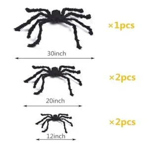 BEIGUO 5 arañas peludas de Halloween con ojos rojos patas_2