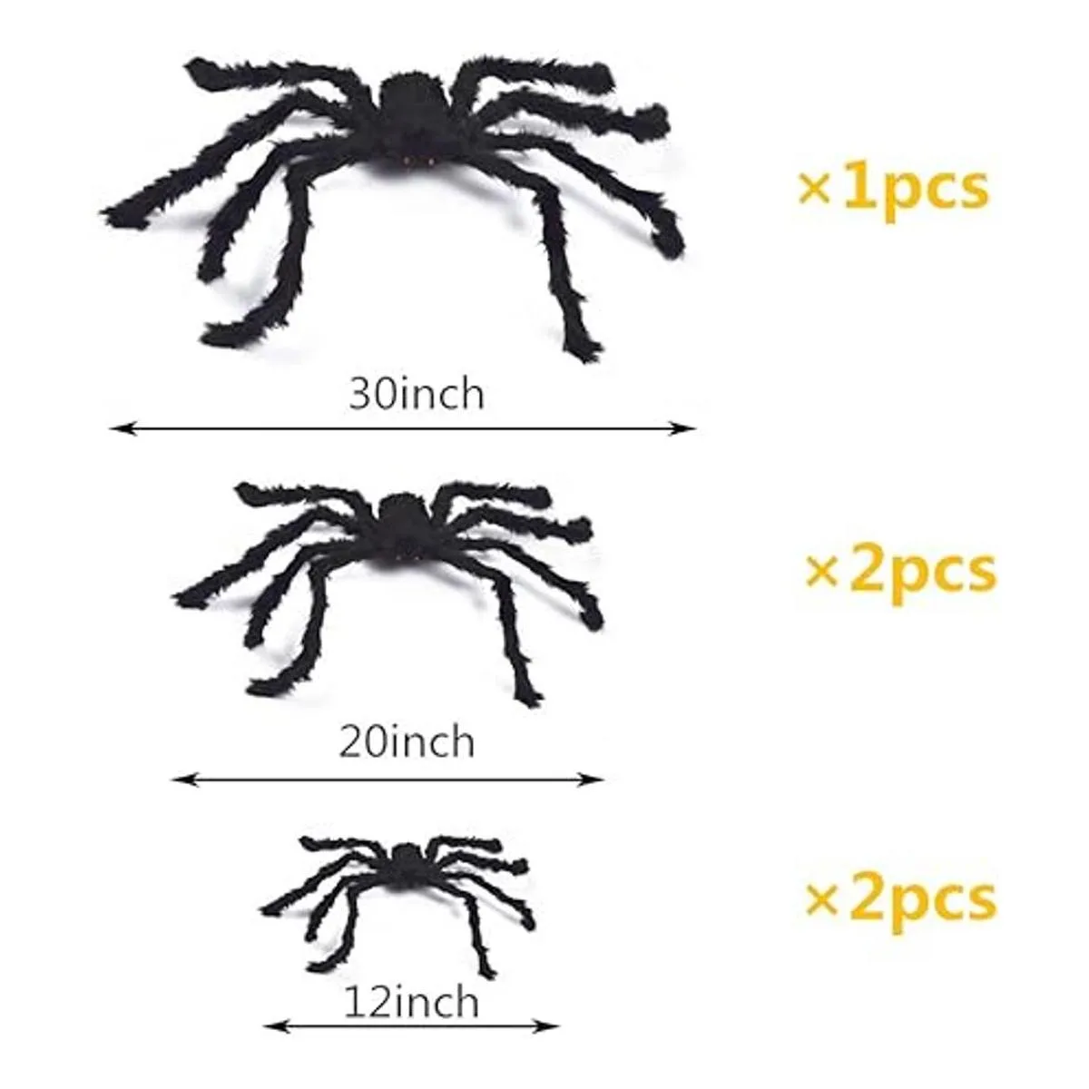 BEIGUO 5 arañas peludas de Halloween con ojos rojos patas_2