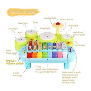 Conjunto de 3 en 1 que consta de piano teclado y_3