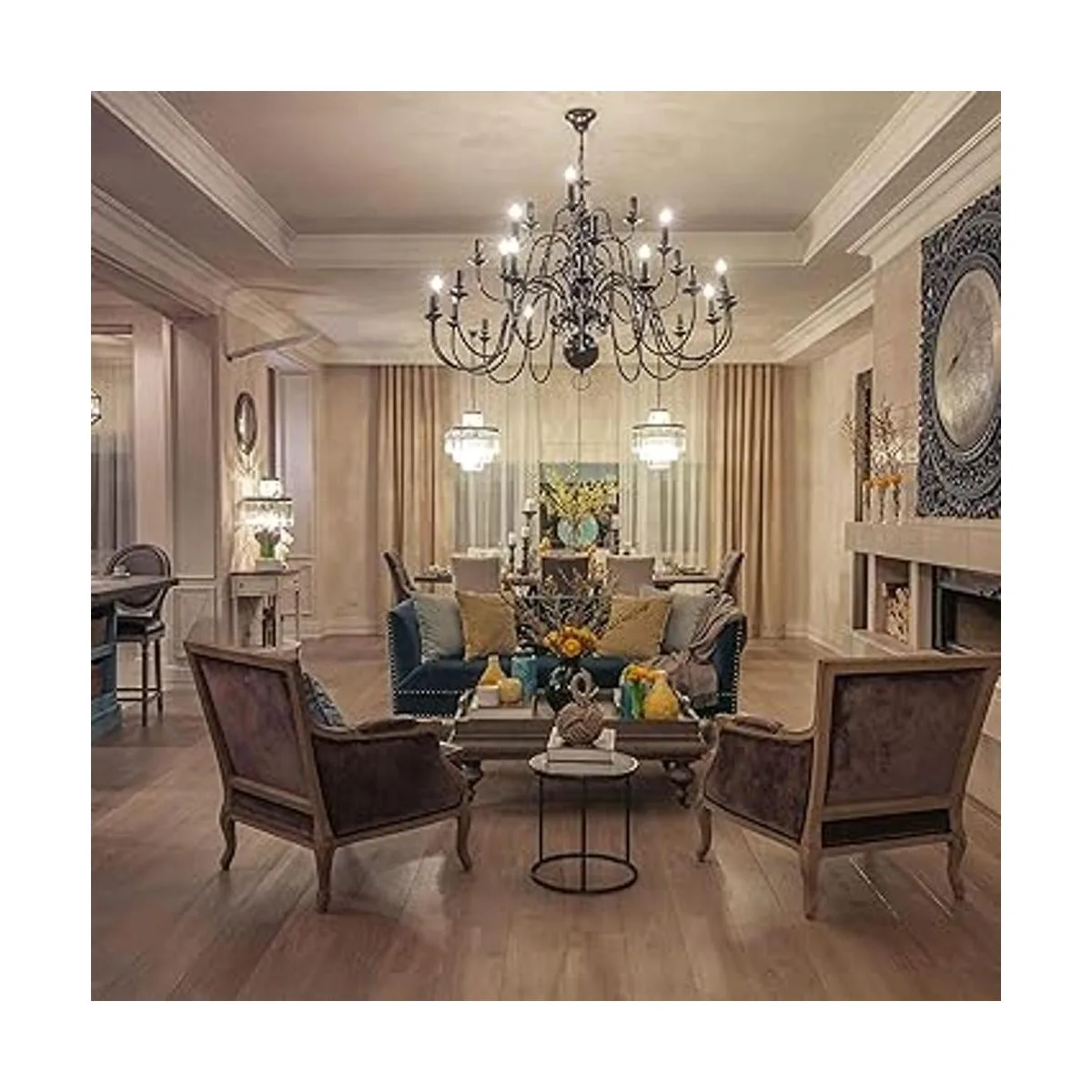 Satco S23413 LED C15 de 4 vatios; hilado en satén;