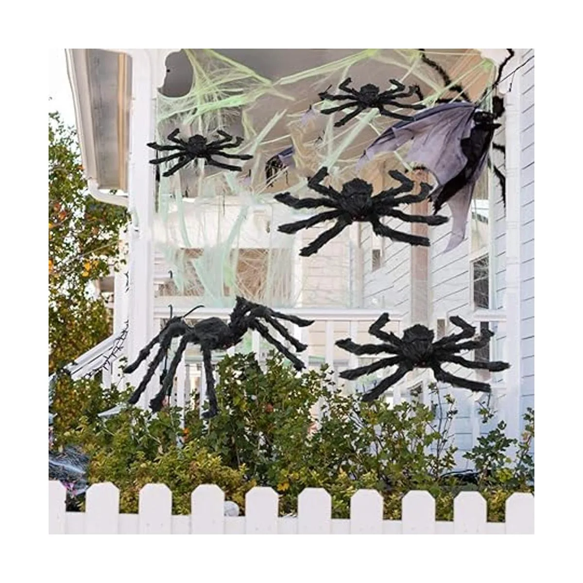 BEIGUO 5 arañas peludas de Halloween con ojos rojos patas_6