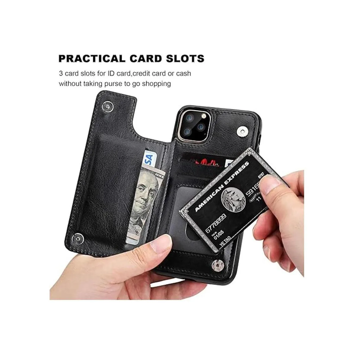 OT ONETOP Funda tipo cartera para iPhone 11 Pro Max con_4