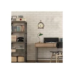 Maxspace Reloj de mesa de metal dorado retro vintage sin_4