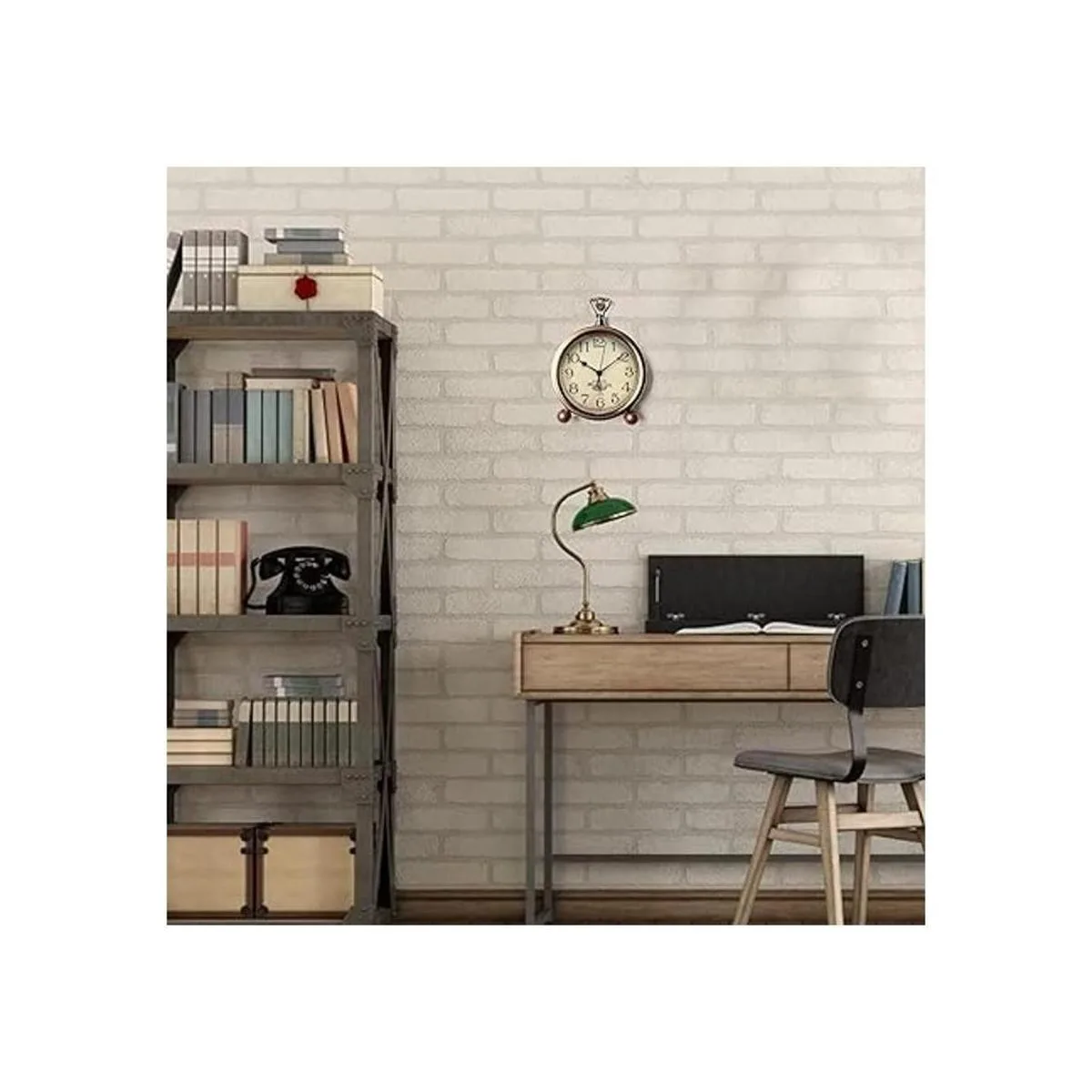 Maxspace Reloj de mesa de metal dorado retro vintage sin_4