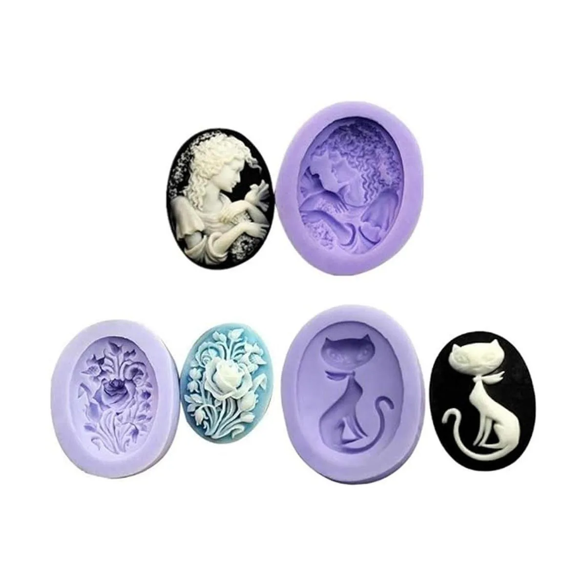 Juego de 3 moldes de resina epoxi ovalados para elipse de_1