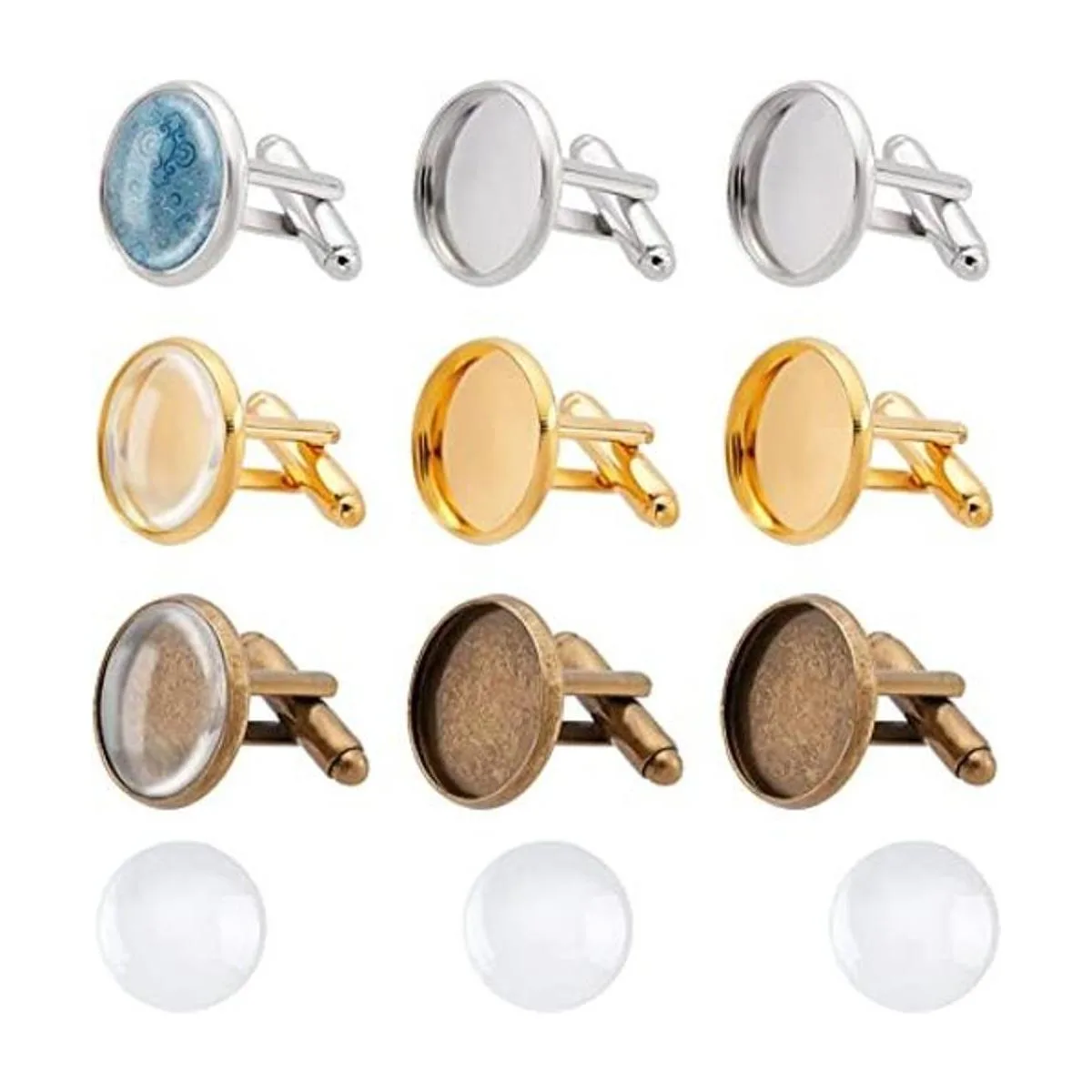 PH PandaHall Juego de 24 gemelos de latón de 3 colores_1