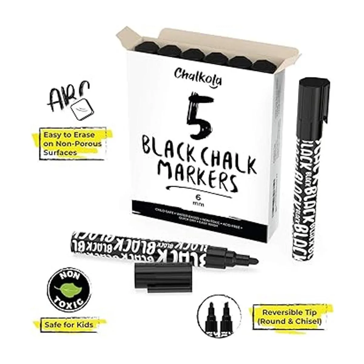 Marcadores de tiza negra Rotuladores de borrado en seco_2