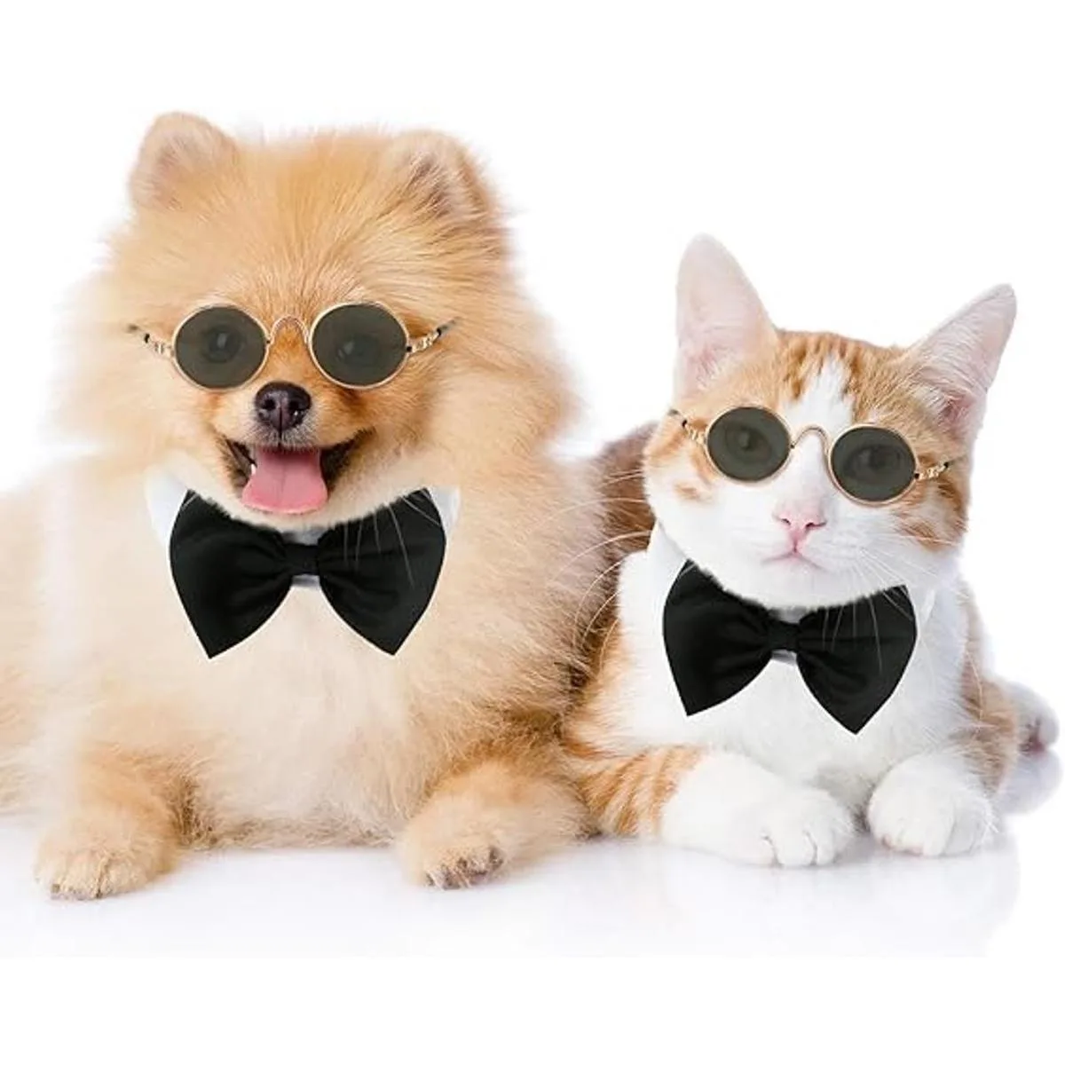 Pajarita para mascotas ajustable cuello formal corbatín