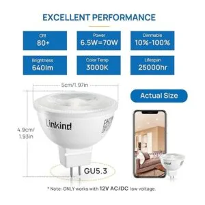Linkind Bombillas LED MR16 regulables base bipin GU5.3_2