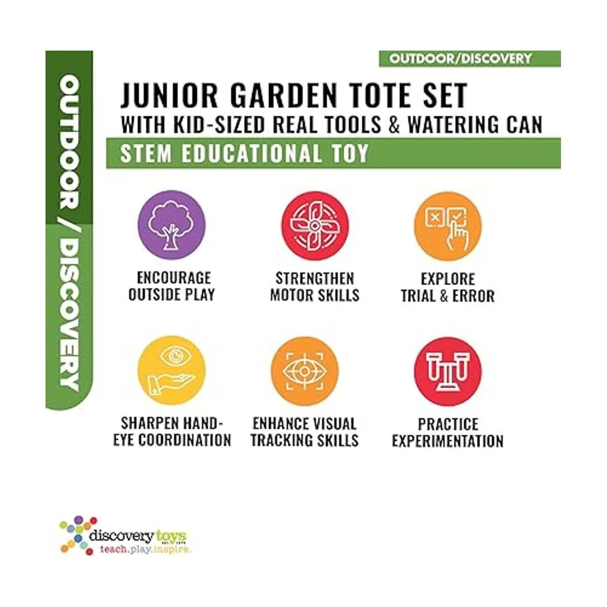 Discovery Toys Juego de herramientas de jardín para niños_3