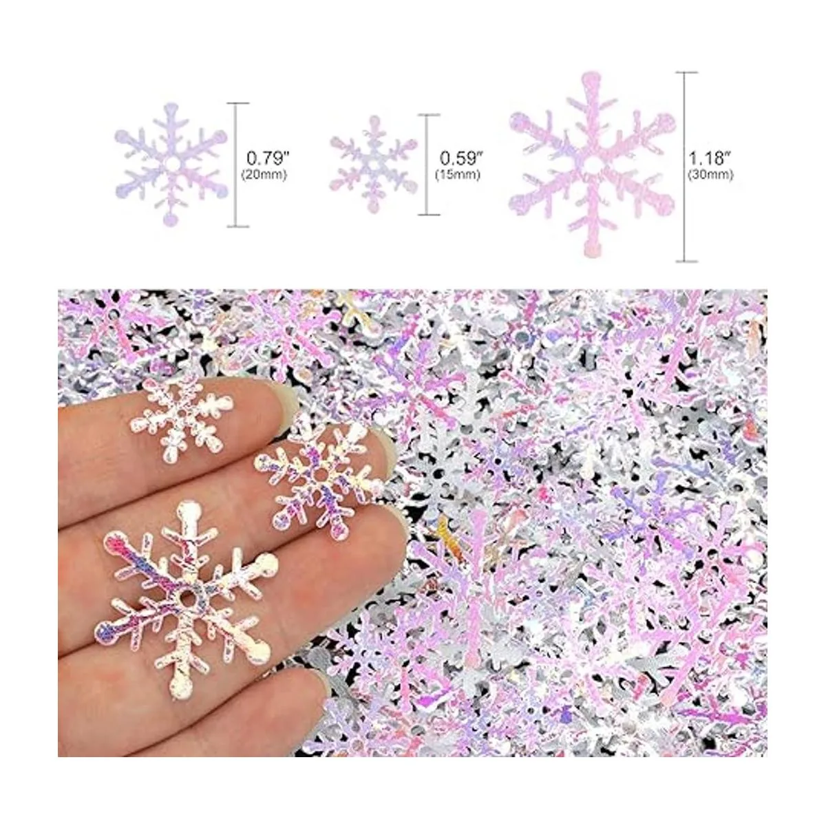 Confeti de copos de nieve Konsait 300 unidades_2