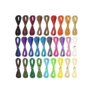 Cordón de poliéster encerado de 35 colores de 0.39_1