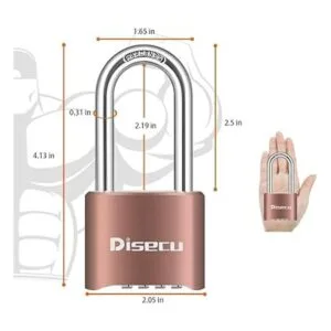 Disecu Candado de combinación resistente de 4 dígitos de_2