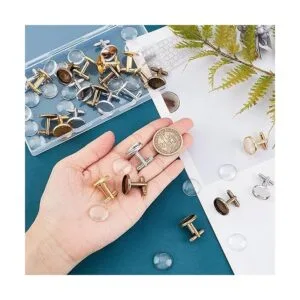 PH PandaHall Juego de 24 gemelos de latón de 3 colores_6