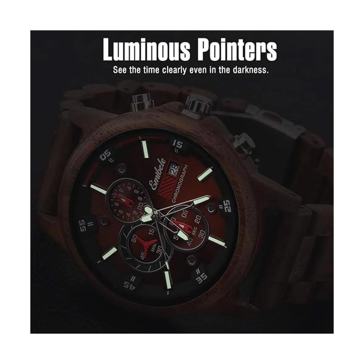 Emibele Reloj de madera para hombre elegante_4