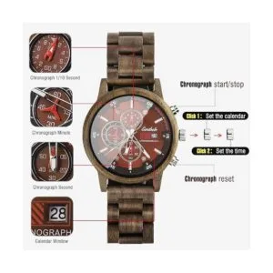 Emibele Reloj de madera para hombre elegante_3