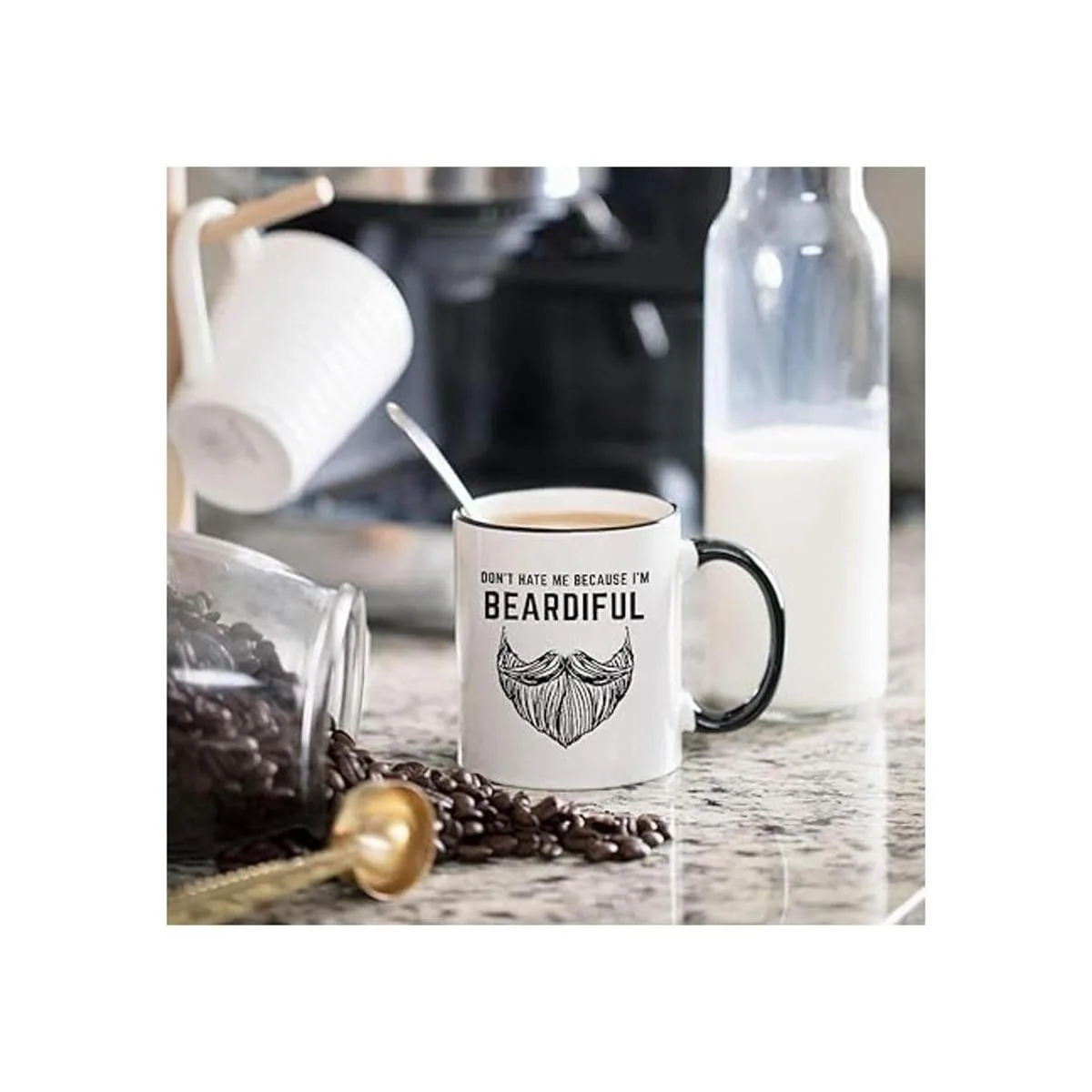 Dont Hate Me Because Im Beardiful Taza de café_2