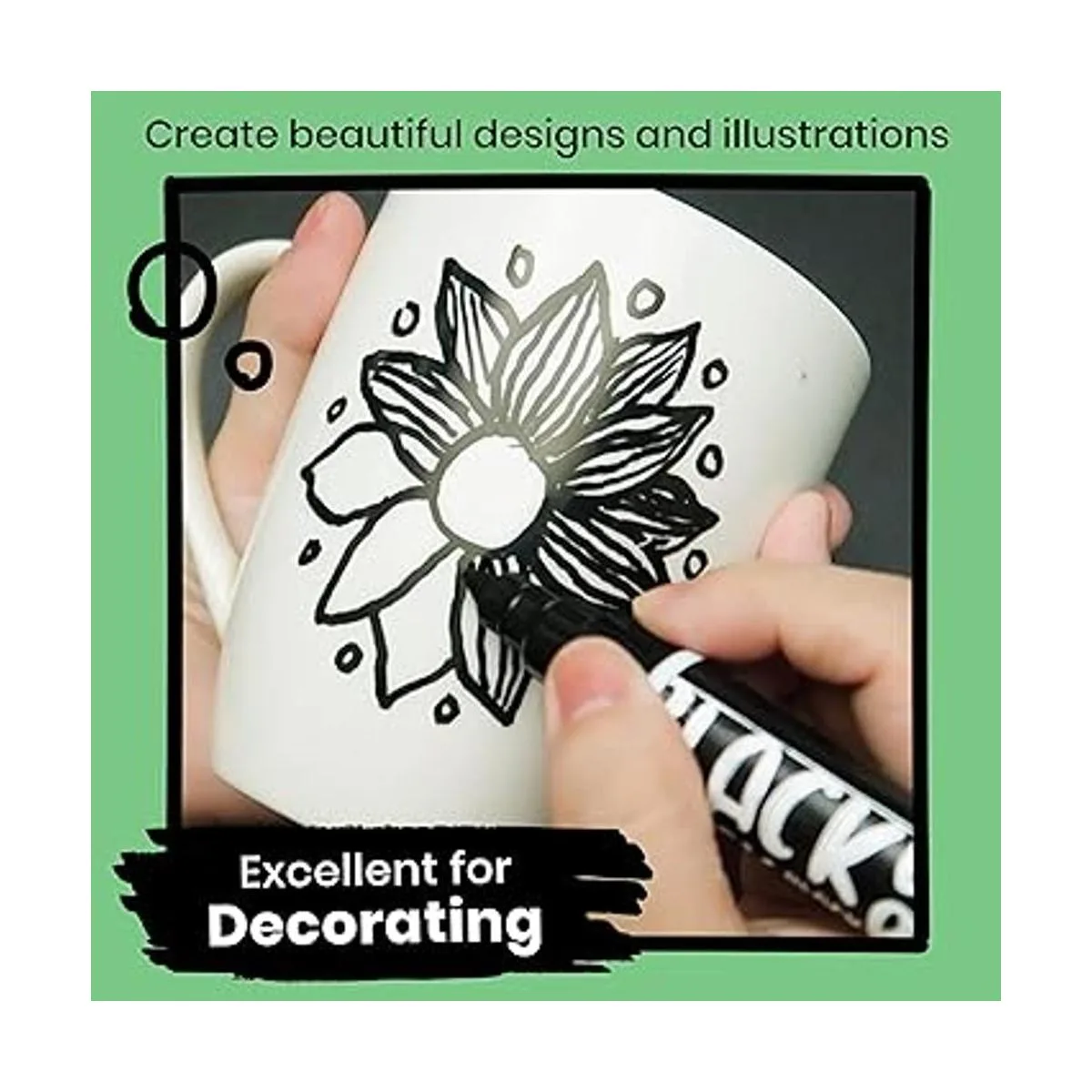 Marcadores de tiza negra Rotuladores de borrado en seco_4