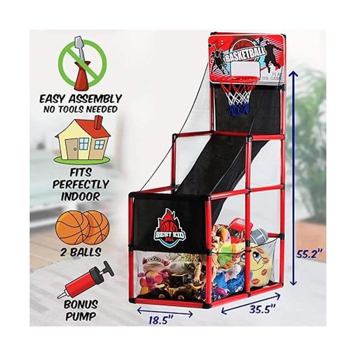 BESTKID BALL Arcade Aro de baloncesto para niños juego_6