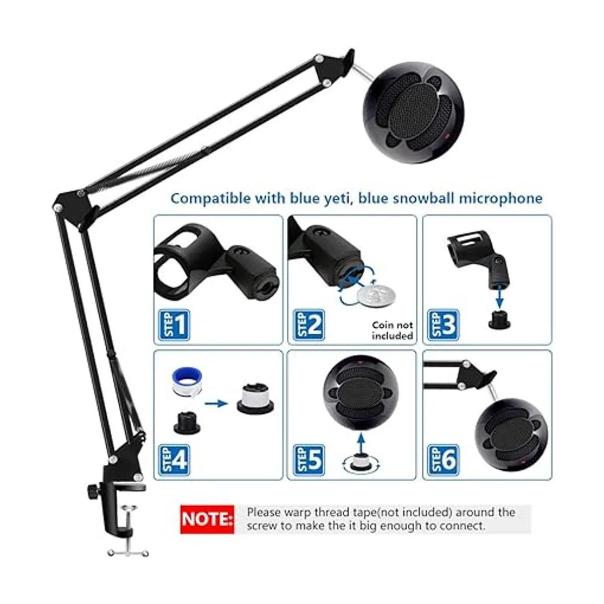 K KASONIC Soporte para micrófono soporte ajustable para_4