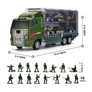 Juego de 26 piezas de camión militar con soldado para