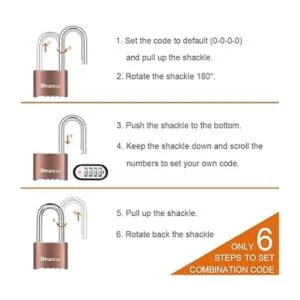 Disecu Candado de combinación resistente de 4 dígitos de_4