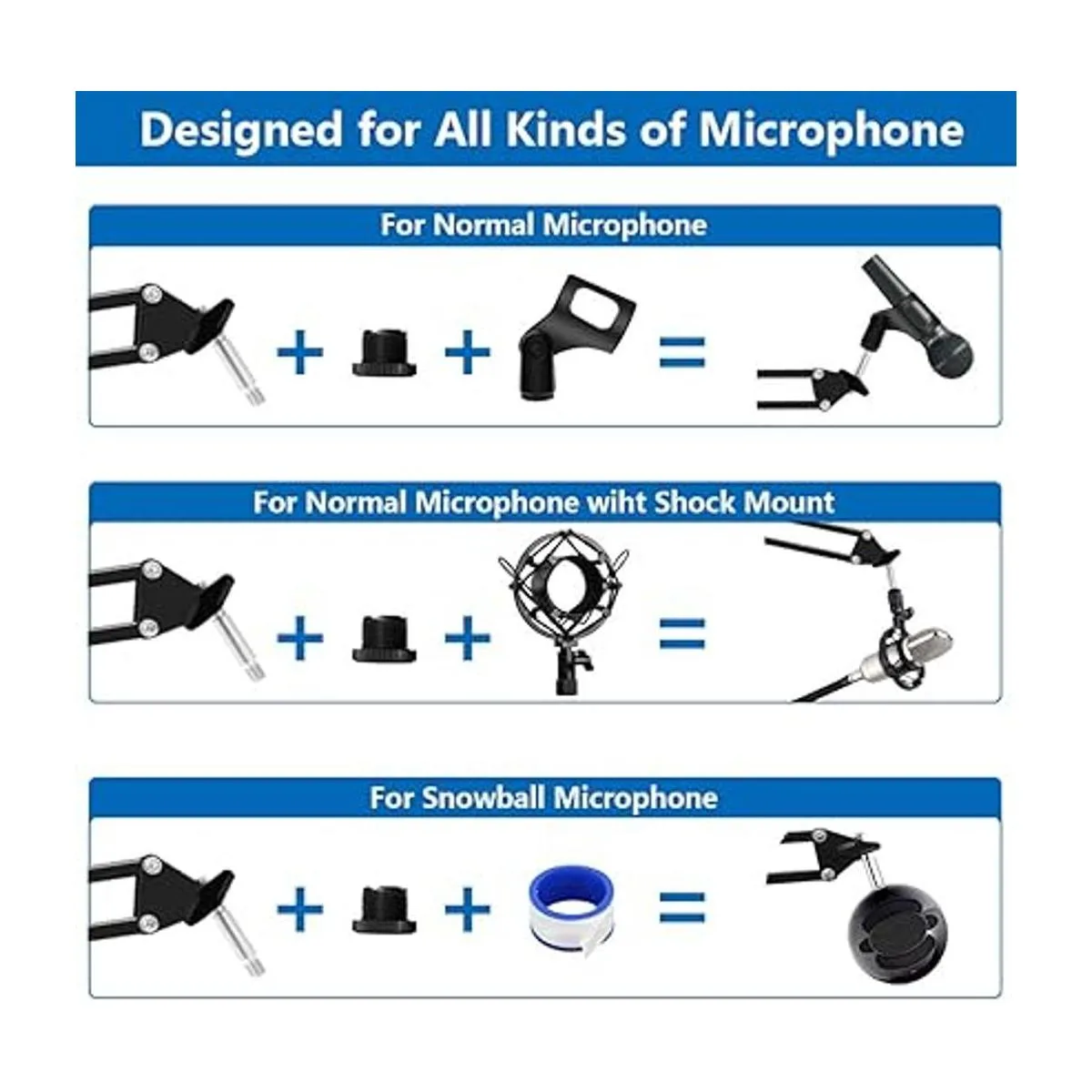 K KASONIC Soporte para micrófono soporte ajustable para_3