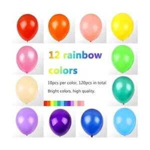 RUBFAC 120 globos de látex de arcoíris de 12 pulgadas 12_2