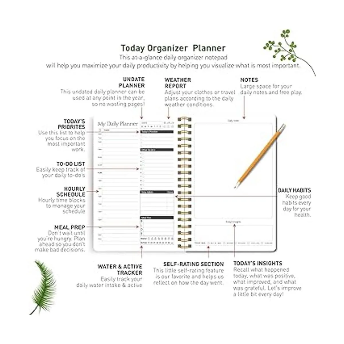 Agenda diaria A5 bloc de notas Organizador personal de_3
