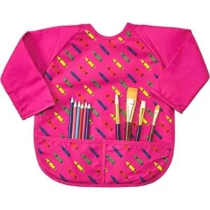 Delantal infantil de manga larga impermeable para pintar y_1