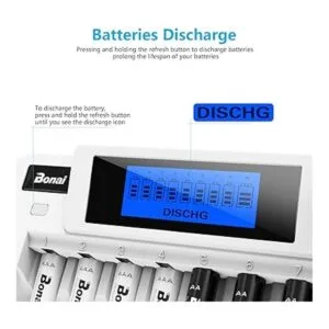BONAI 81 Bay AA Battery Charger with LCD Display for_4