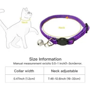 KUDES Juego de 8 collares de gato con campanilla para