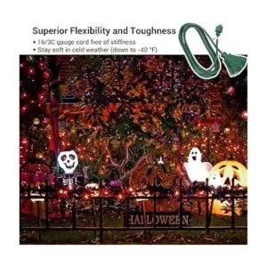 DEWENWILS Extensión con enchufe triple color verde_3