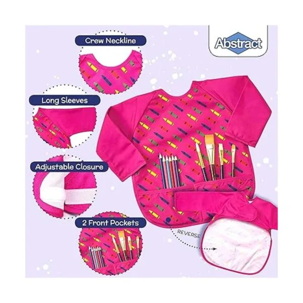 Delantal infantil de manga larga impermeable para pintar y_3