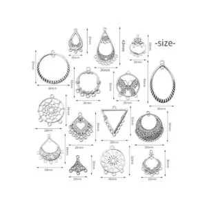 30 piezas de plata antigua lámpara pendientes conector