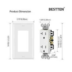 BESTTEN Receptáculo de pared de 20 amperios resistente a_3