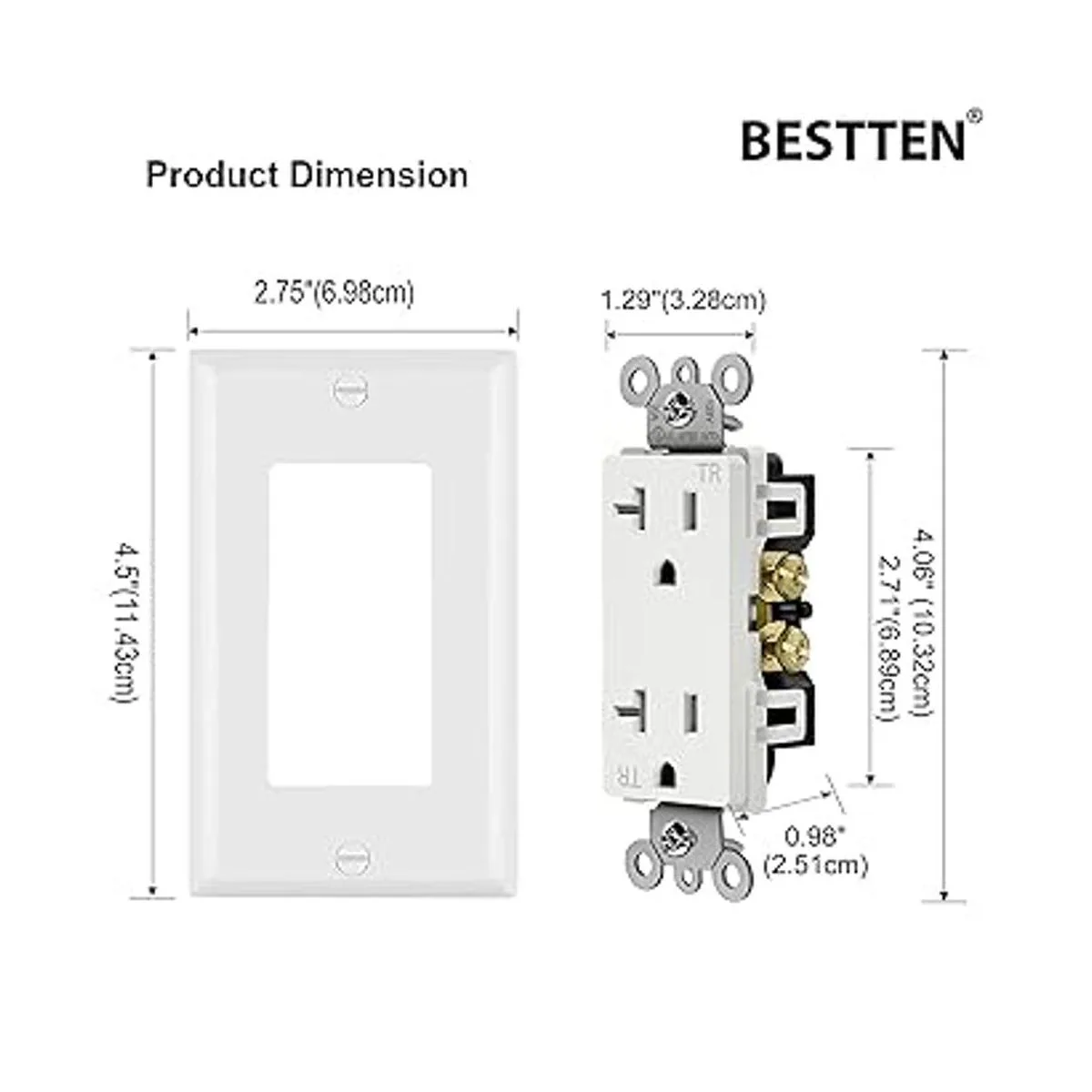 BESTTEN Receptáculo de pared de 20 amperios resistente a_3