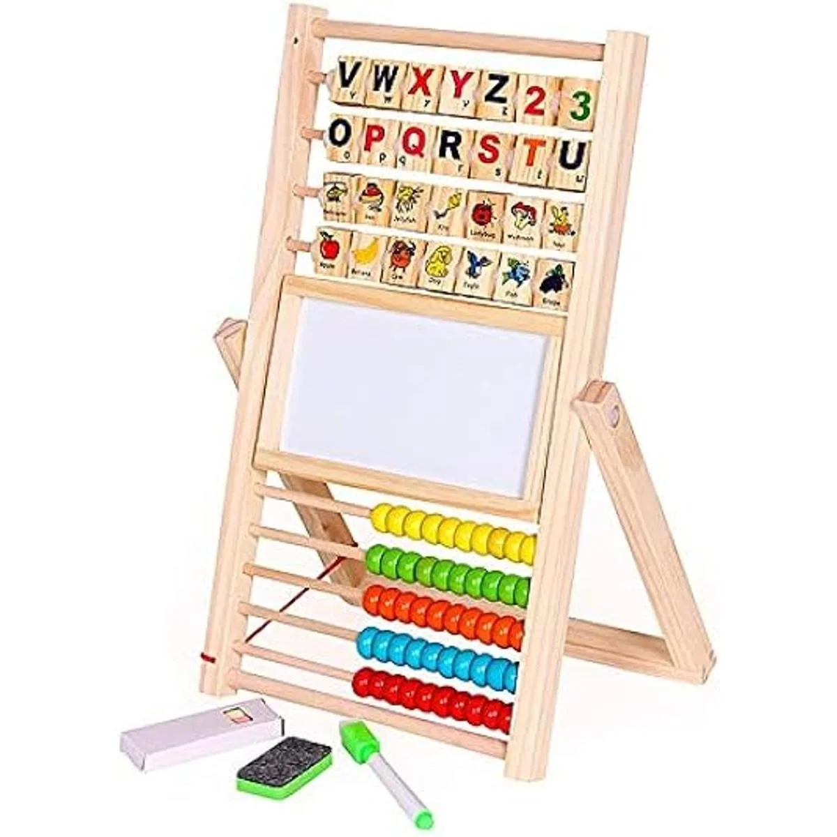 Multifunción Abacus Learning Stand Madera Montessori_3