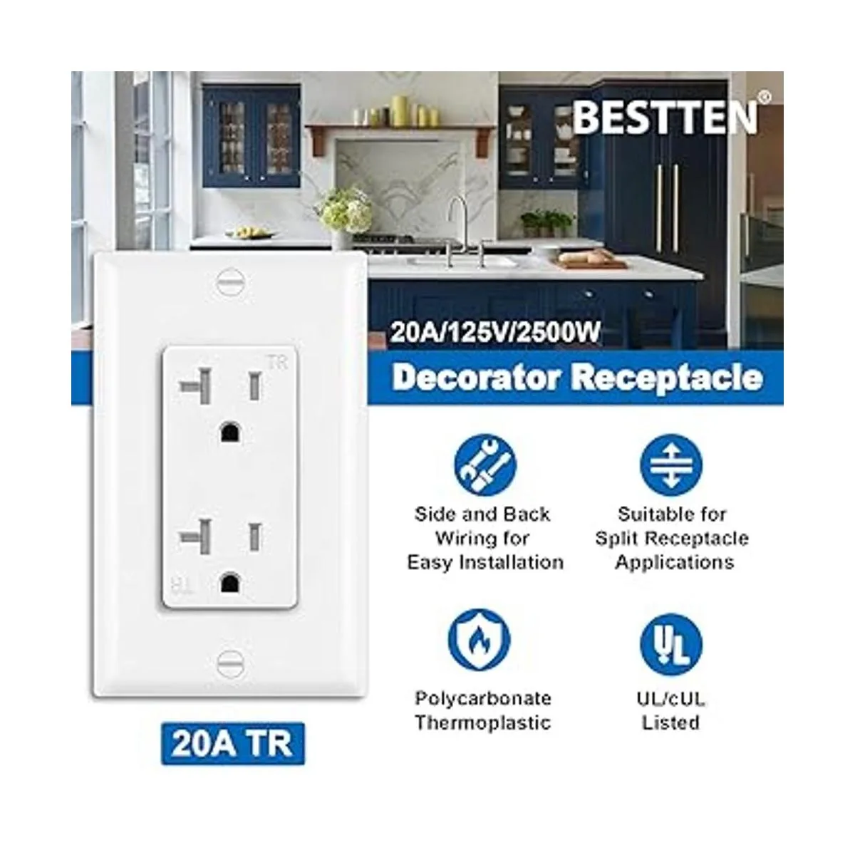 BESTTEN Receptáculo de pared de 20 amperios resistente a_2