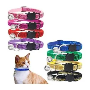 KUDES Juego de 8 collares de gato con campanilla para