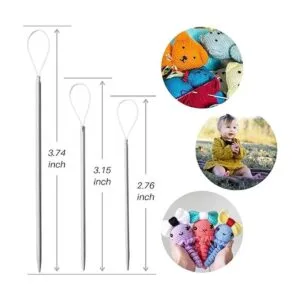 Agujas de lana coloridas dobladas punta Tapiz Agujas de