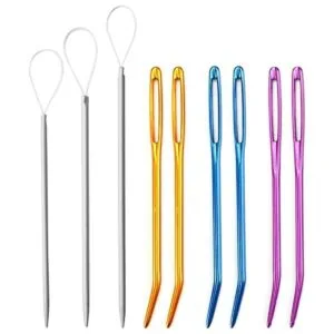 Agujas de lana coloridas dobladas punta Tapiz Agujas de