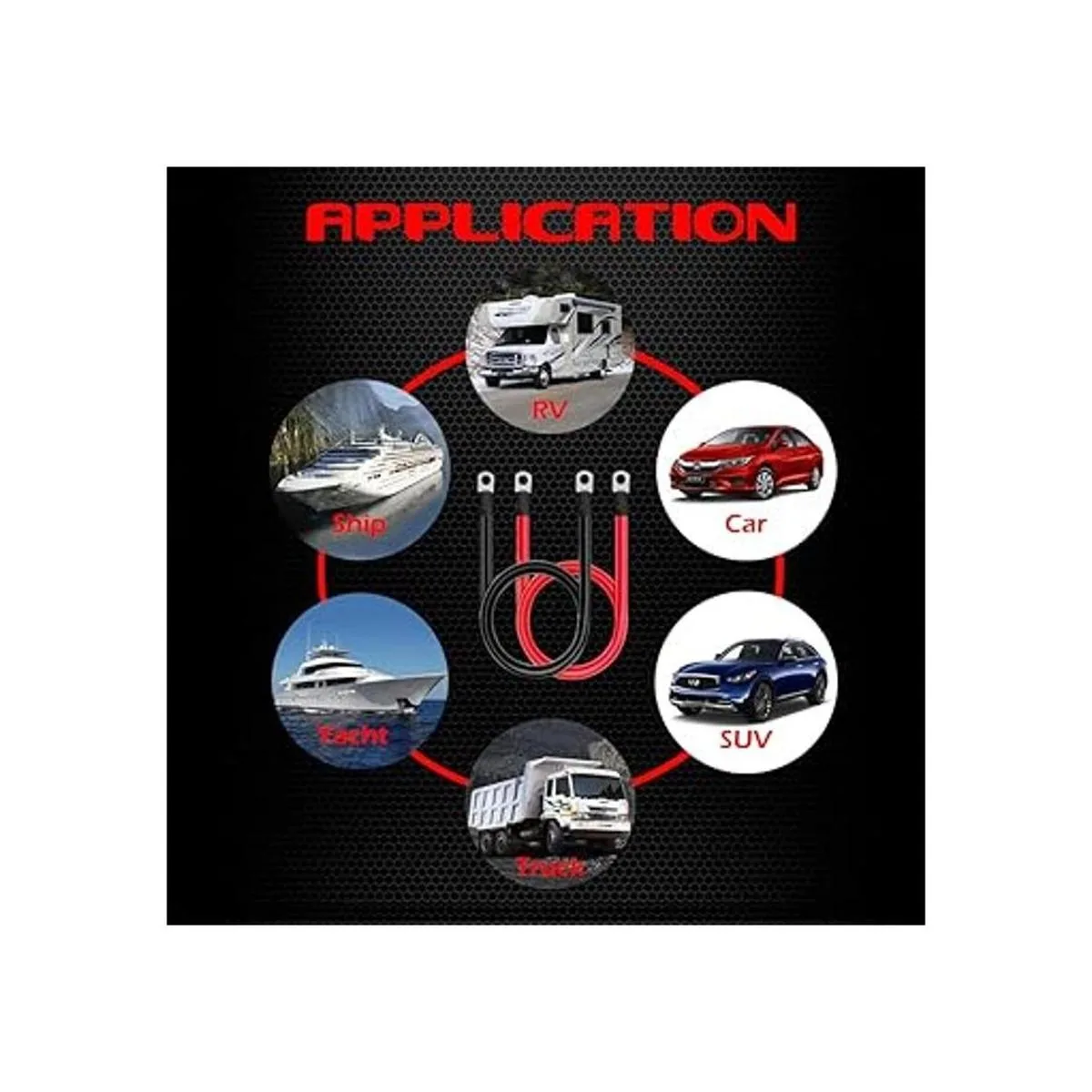 Ampper 5 AWG Juego de cables de batería 20 pulgadas de_4