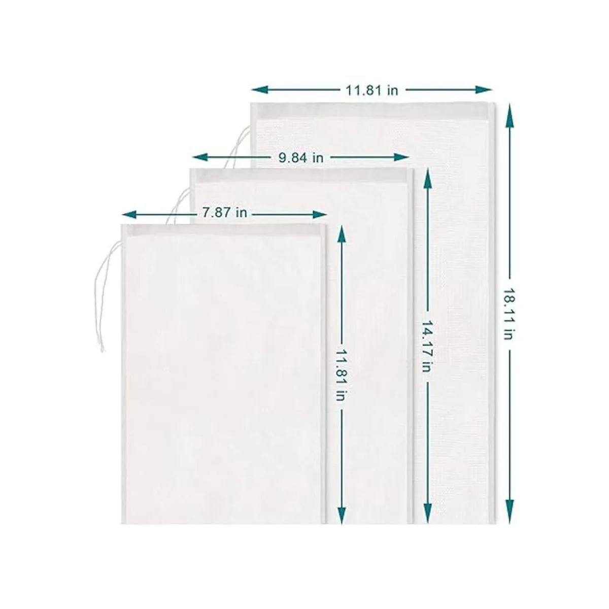 6 paquetes de bolsas reutilizables de malla fina de nailon