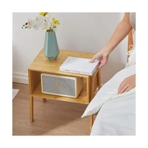 Pipishell ;esas de noche apilables de bambú mesitas de_4
