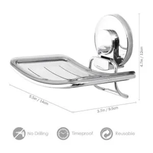 LEVERLOC Soporte de jabón cromado con ventosa para ducha_6