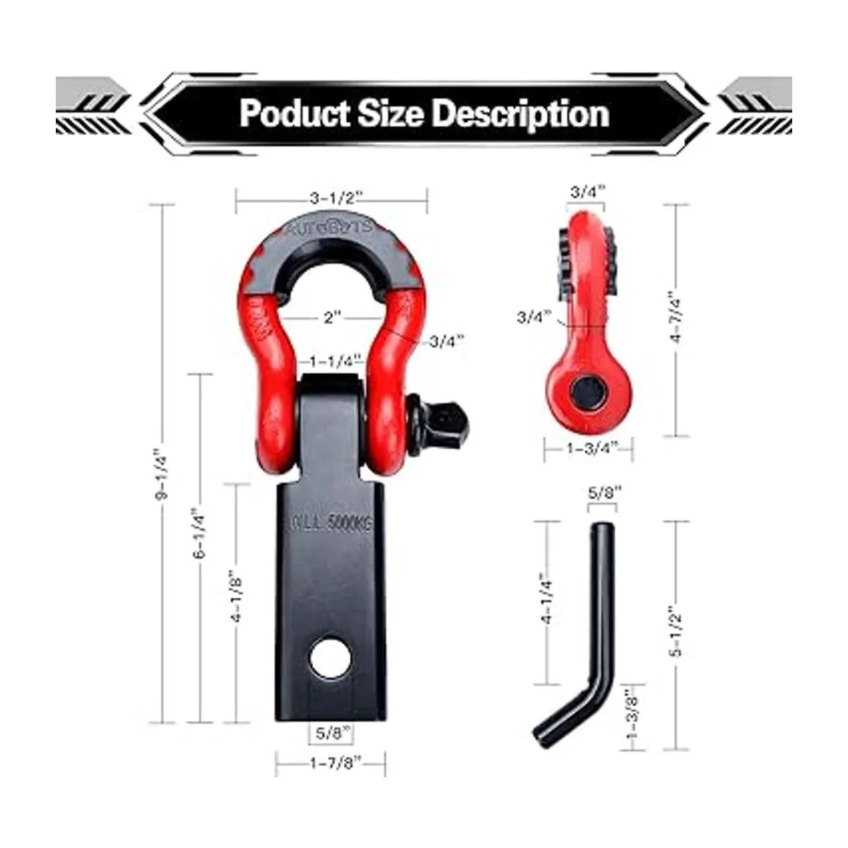AUTOBOTS Receptor de grillete de 2 pulgadas 35000_3