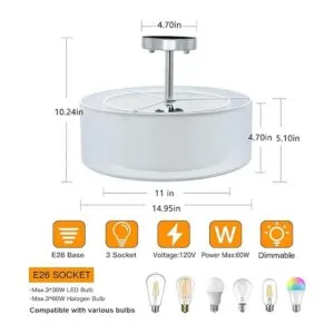 DLLT Lámpara industrial de montaje empotrada de 3 luces_3