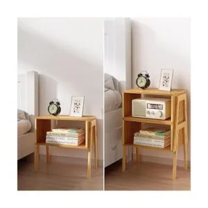 Pipishell ;esas de noche apilables de bambú mesitas de_2